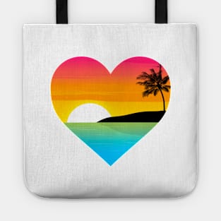 Pansexual oceanscape subtle heart Tote