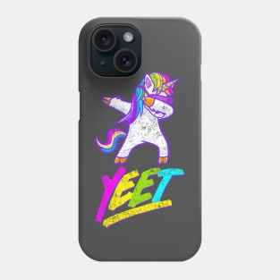 Yeet! it's a dabbing rainbow unicorn Phone Case