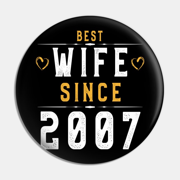 Womens best wife since 2007 T-Shirt 11th Years For Wife Tee Pin by kaza191