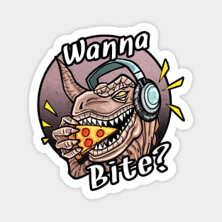 T-rex Eating Pizza Magnet
