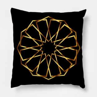 Golden Geometric Pattern Pillow