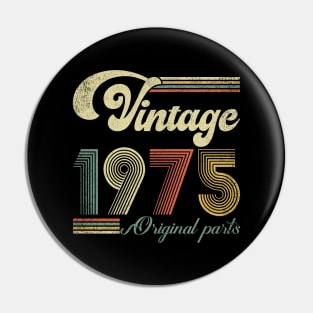 Retro Vintage 1975 49th Birthday Gift Men Women 49 Years Old Pin