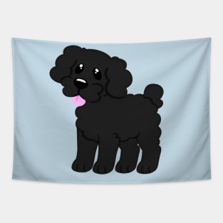 Simple Black Poodle - Blue Tapestry