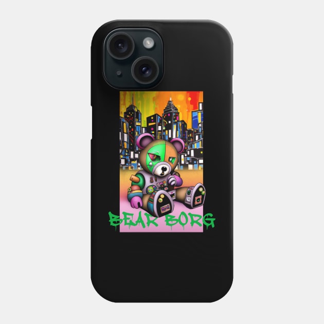 Bear Borg City Phone Case by All Aces