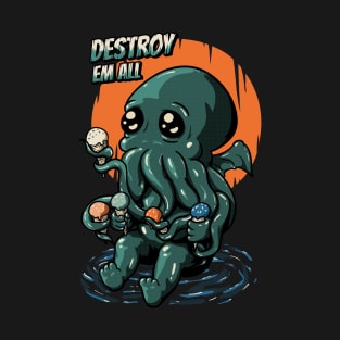 Ice Cream Destroyer - Baby Cthulhu Mask T-Shirt