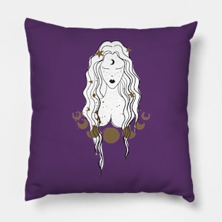 The Women's Moon Phases, Women Sun Design, Positive Power for Girls, Galaxy of Women God Pillow