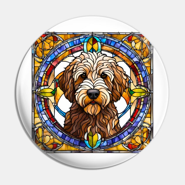 Stained Glass Labradoodle Pin by Doodle and Things