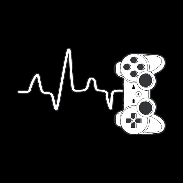 Gamer Heartbeat T-Shirt Video Game Lover Gift Shirt by MerchMadness