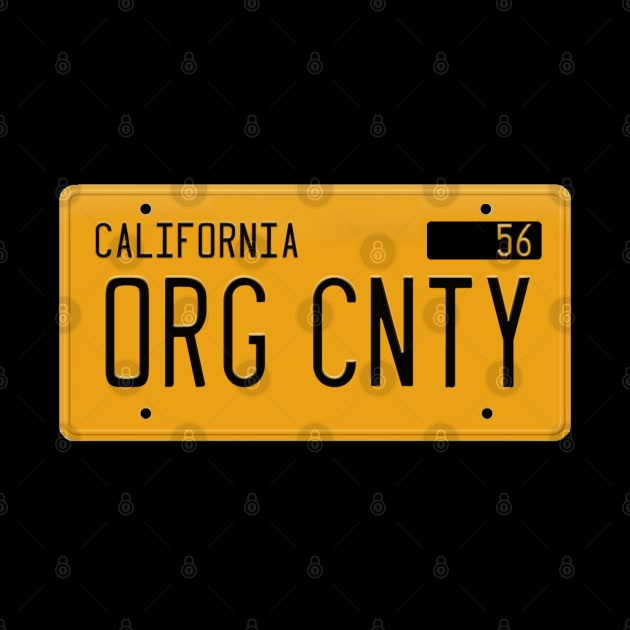 Orange County California Yellow License Plate by hotroddude