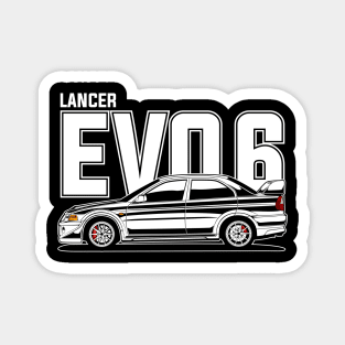 Lancer Evolution VI White Print Magnet