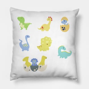 colorful baby dinos sticker pack design Pillow