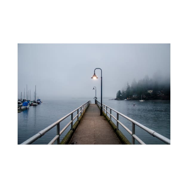 A Pier Piercing The Fog by pmcmanndesign