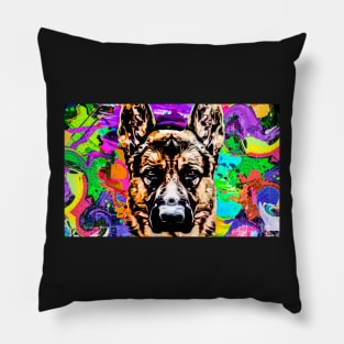 German shepherd illustration Pillow