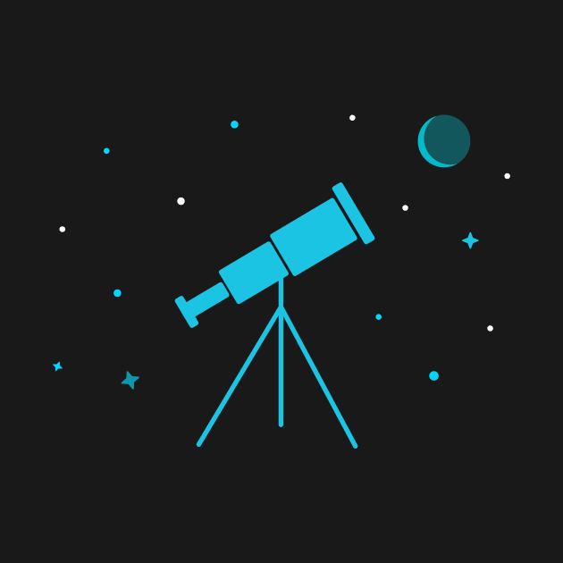 Science Telescope and the milky way t-shirt by happinessinatee