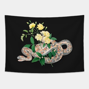 Vintage Snake and Yellow Roses Tapestry