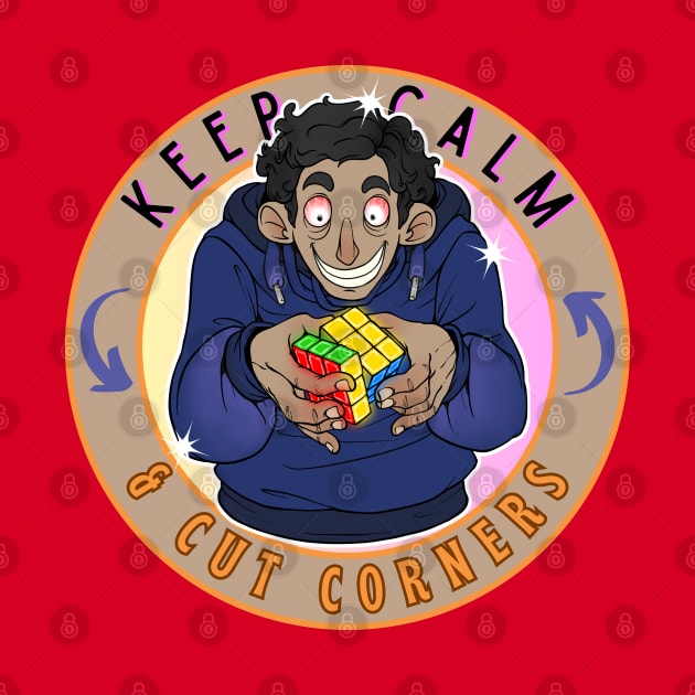 Keep Calm & Cut Corners Retro Graphic by OFFdaWALLArt