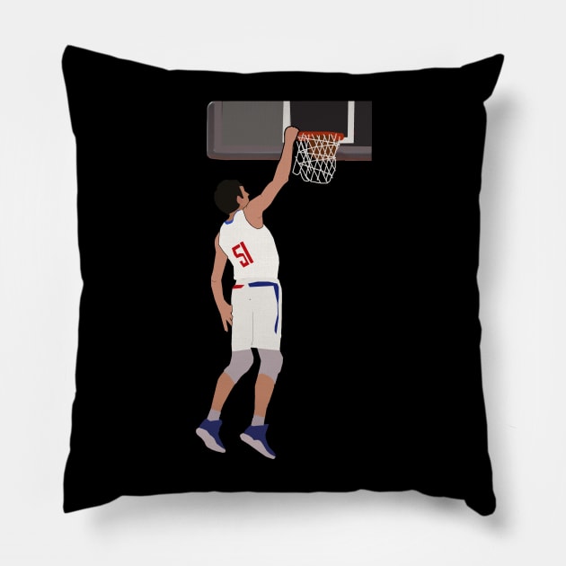 Boban Marjanovic Dunk - Los Angeles Clippers Pillow by xavierjfong