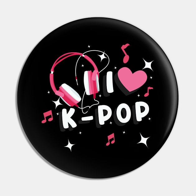 I Love K-Pop Pin by Foxxy Merch