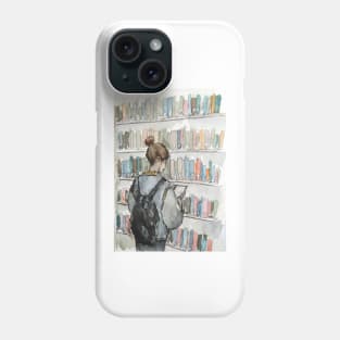 Student in university library Phone Case