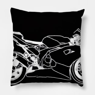 Outline Motorcycle Pillow