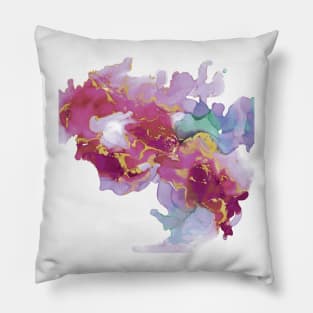 Colorful fantasy. Abstract alcohol ink art print Pillow
