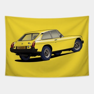 MGB GT V8 Classic Car in yellow Tapestry