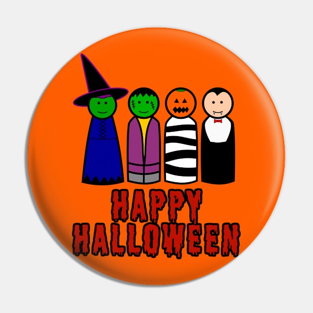 Halloween Peg Dolls Pin by pegdolltees