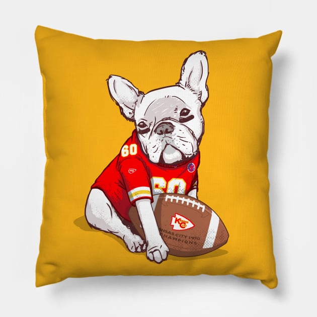 Kansas City Football Bulldog T-Shirt Pillow by flowwestprintandapparel