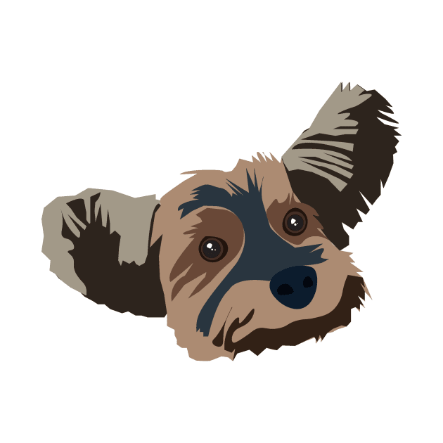 Gus the Yorkie – Cute Dog Art by Design Garden