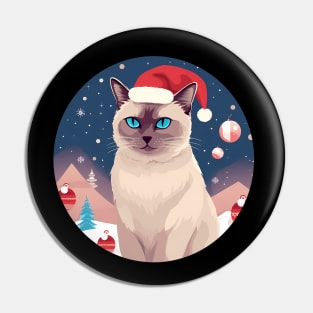 Burmese Cat Xmas, Love Cats Pin