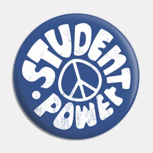 Vintage 1960's Peace Student Power (White) Pin