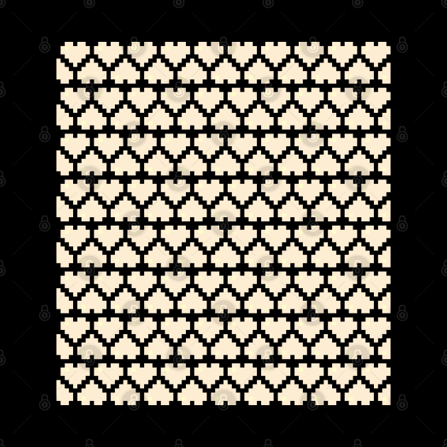Seamless Pattern of White Pixel Hearts by gkillerb