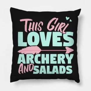 This Girl Loves Archery And Salads Gift graphic Pillow