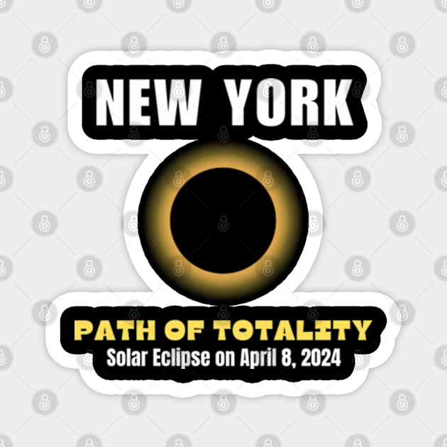 New York Path Of Totality Solar Eclipse On April 8 2024 Magnet by Mojakolane