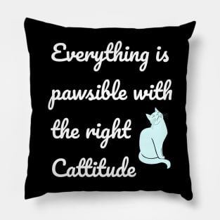 Cattitude - Kitty Cat Pawsitivity Pillow