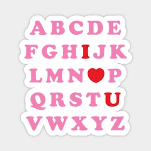 Sweet Valentine Alphabet I Love You Magnet