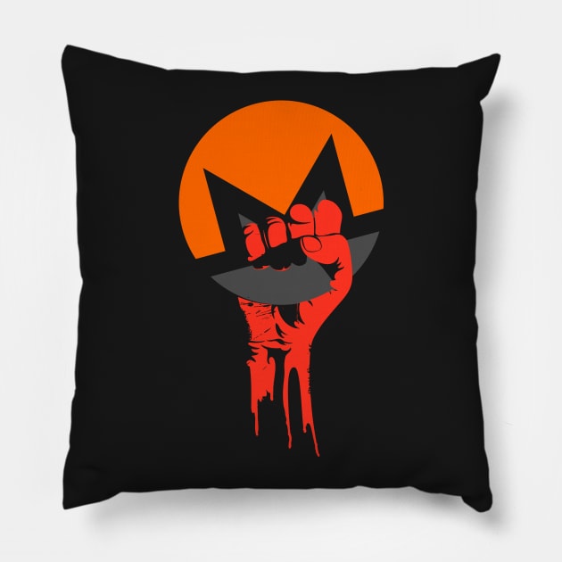 Monero Revolution Pillow by CryptoTextile