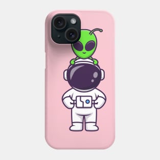 Cute Astronaut With Alien Cartoon Phone Case