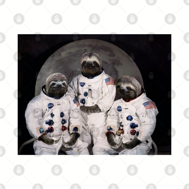 Astronaut Sloths on the way to the moon - Print / Home Decor / Wall Art / Poster / Gift / Birthday / Sloth Lover Gift / Animal print Canvas Print by luigitarini