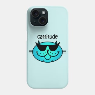 Cattitude 2 - Shady Blue Phone Case