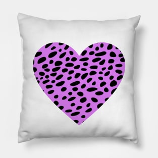 Cheetah Leopard Print Purple Heart Pillow