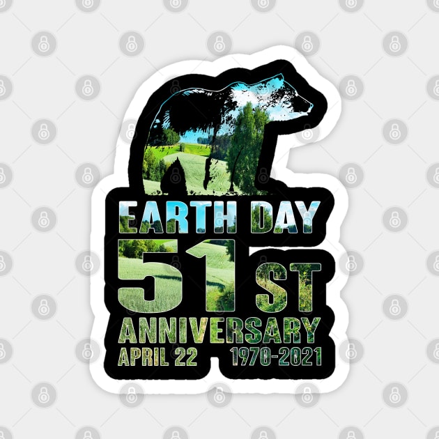 Earth Day 51st Anniversary 2021 Bear Lover Magnet by Tuyetle