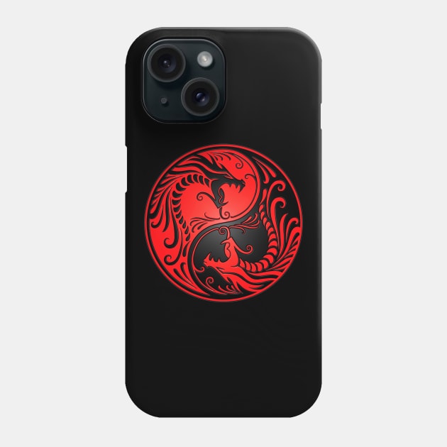 Red and Black Yin Yang Dragons Phone Case by jeffbartels