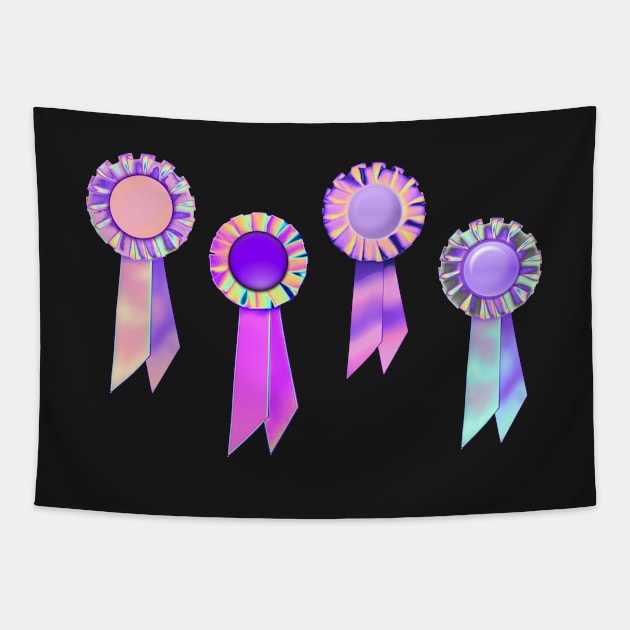 Lavender Ribbon Award Assortment Tapestry by dinaaaaaah