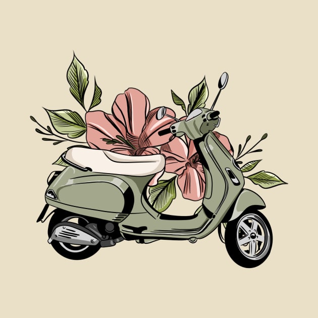 Flower Vespa by HandmindArt