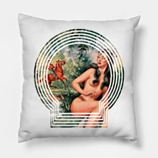 Girl Retro Horse Old Vintage Popart Scifi Fantasy Comic Funny Pillow