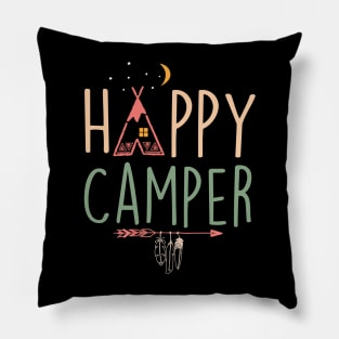 Happy Camper Camping Funny Gift Men Women Pillow