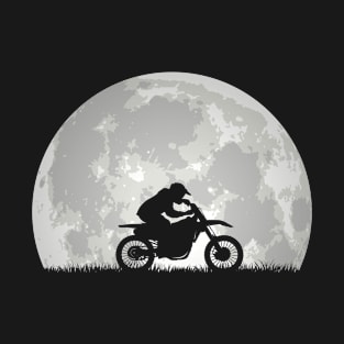 Motorcyclist at night in moonlight T-Shirt