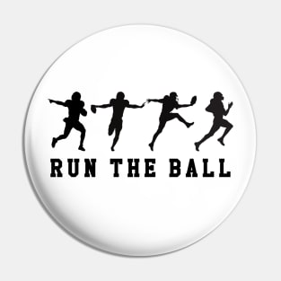 Run The Ball USA Football Pin