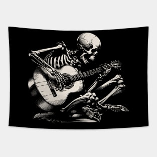 Skeleton Playing Guitar Tapestry